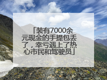 装有7000余元现金的手提包丢了，幸亏遇上了热心市民和驾驶员