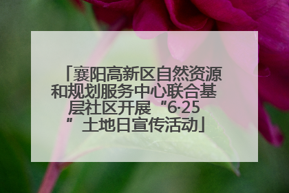 襄阳高新区自然资源和规划服务中心联合基层社区开展“6·25”土地日宣传活动