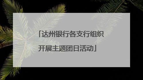 达州银行各支行组织开展主题团日活动