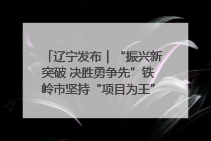 辽宁发布｜“振兴新突破 决胜勇争先”铁岭市坚持“项目为王”推进经济高质量发展