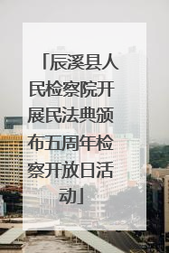 辰溪县人民检察院开展民法典颁布五周年检察开放日活动