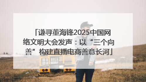 谦寻董海锋2025中国网络文明大会发声：以“三个向善”构建直播电商善意长河