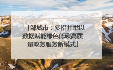 邹城市：多措并举以数据赋能绿色低碳高质量政务服务新模式
