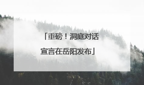 重磅！洞庭对话宣言在岳阳发布