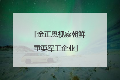 金正恩视察朝鲜重要军工企业