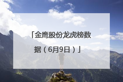 金鹰股份龙虎榜数据（6月9日）