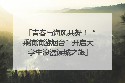 青春与海风共舞！“乘滴滴游烟台”开启大学生浪漫读城之旅