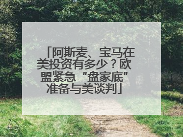 阿斯麦、宝马在美投资有多少？欧盟紧急“盘家底”准备与美谈判