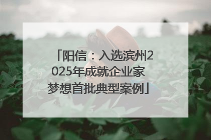 阳信：入选滨州2025年成就企业家梦想首批典型案例