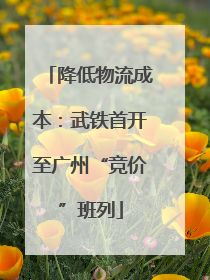 降低物流成本：武铁首开至广州“竞价”班列