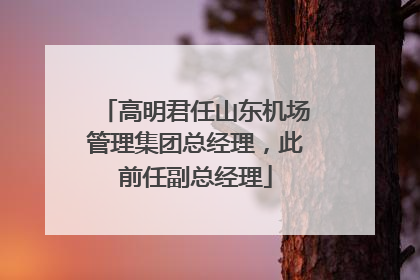 高明君任山东机场管理集团总经理，此前任副总经理