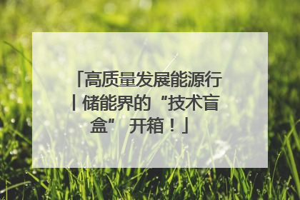 高质量发展能源行丨储能界的“技术盲盒” 开箱！