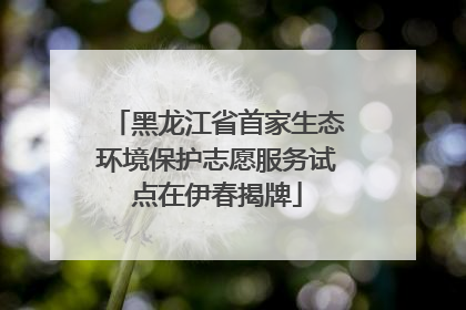黑龙江省首家生态环境保护志愿服务试点在伊春揭牌