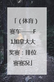 （体育）赛车——F1加拿大大奖赛：排位赛赛况