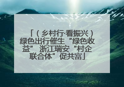 （乡村行·看振兴）绿色出行催生“绿色收益” 浙江瑞安“村企联合体”促共富