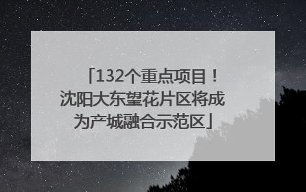 132个重点项目！沈阳大东望花片区将成为产城融合示范区