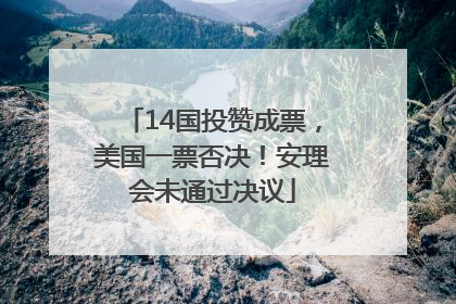14国投赞成票，美国一票否决！安理会未通过决议