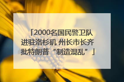 2000名国民警卫队进驻洛杉矶 州长市长齐批特朗普“制造混乱”