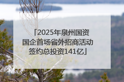 2025年泉州国资国企首场省外招商活动签约总投资141亿