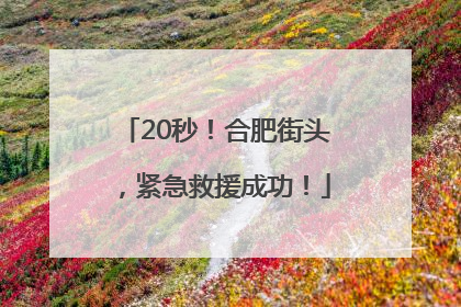 20秒！合肥街头，紧急救援成功！