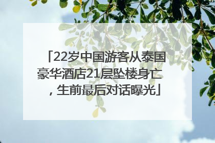 22岁中国游客从泰国豪华酒店21层坠楼身亡，生前最后对话曝光