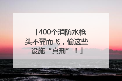 400个消防水枪头不翼而飞，偷这些设施“真刑”！