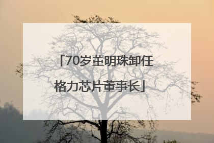 70岁董明珠卸任格力芯片董事长