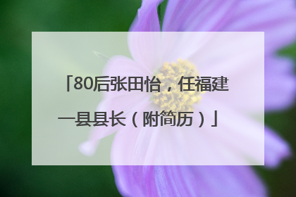 80后张田怡，任福建一县县长（附简历）
