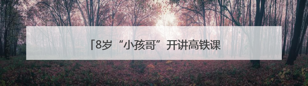 8岁“小孩哥”开讲高铁课，600人课堂沸腾了……