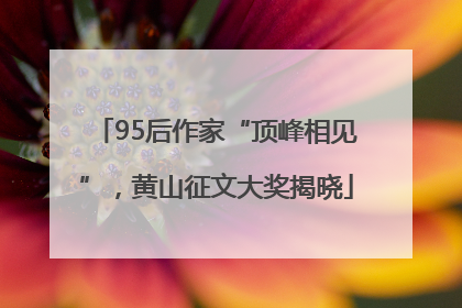 95后作家“顶峰相见”，黄山征文大奖揭晓
