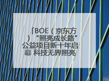 BOE（京东方）“照亮成长路”公益项目新十年启幕 科技无界照亮美好未来